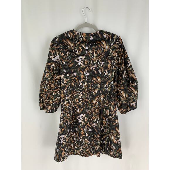 Ted Baker Holiiy Urban Printed Mini Dress Khaki Womens Size 2 Ted Size 0 New - Picture 11 of 12